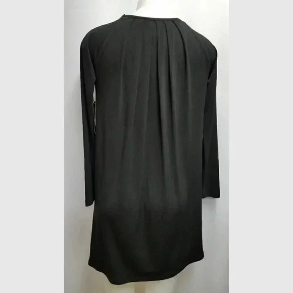Context NWT Pleated Black Trapeze Shift Dress Oversized Petite Small - Picture 6 of 10